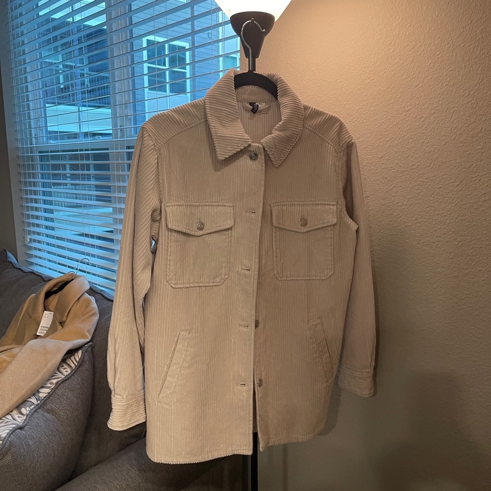 H&M ribbed textured shacket